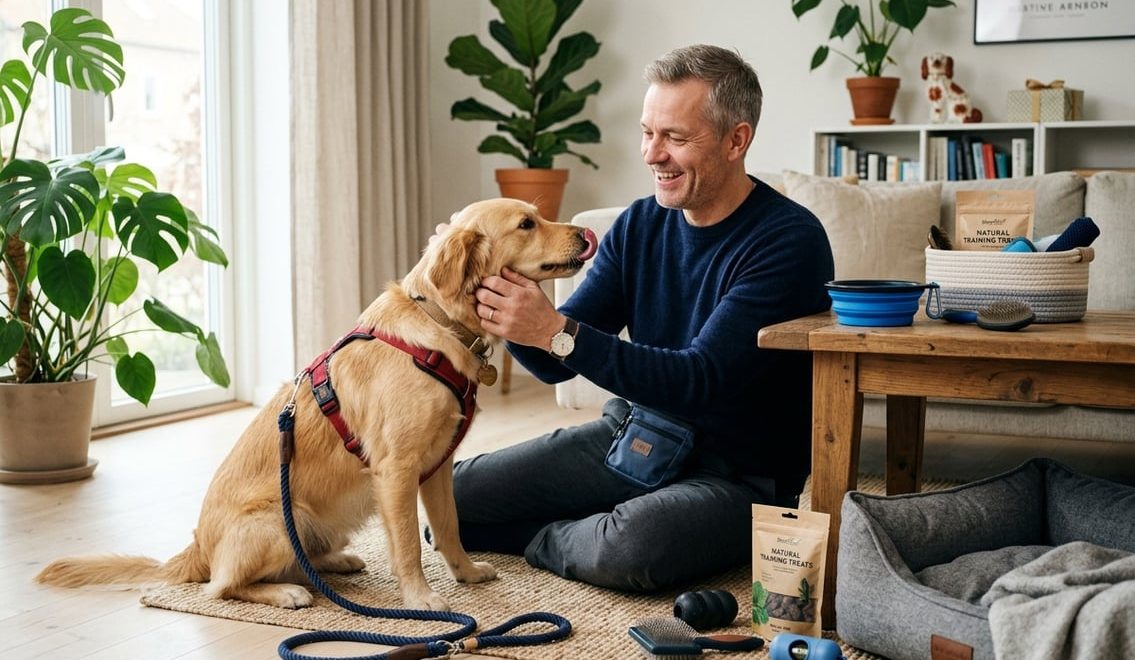 Når far bliver hundeejer er praktiske gaver bedre end pynt